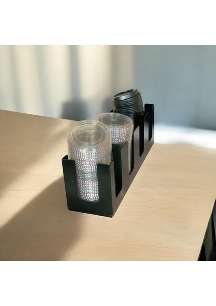 4 Bölmeli Karton Plastik Bardak Kapak Standı Bardaklık-Tüm Boylara Uygun (Cafe,Bar,Restaurant)