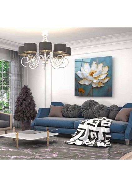 Teknoo- Beyaz Çiçek Cam Tablo fiyatları