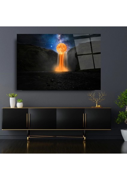 Teknoo- Dökülen Güneş Sanatsal Cam Tablo