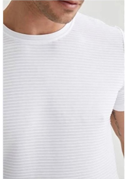 Erkek Oversize Çizgili T-Shirt