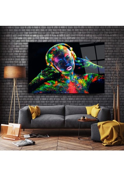 Teknoo- Müzik Dinleyen Kadın Cam Tablo modelleri