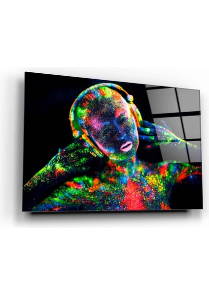 Teknoo- Müzik Dinleyen Kadın Cam Tablo indirimleri