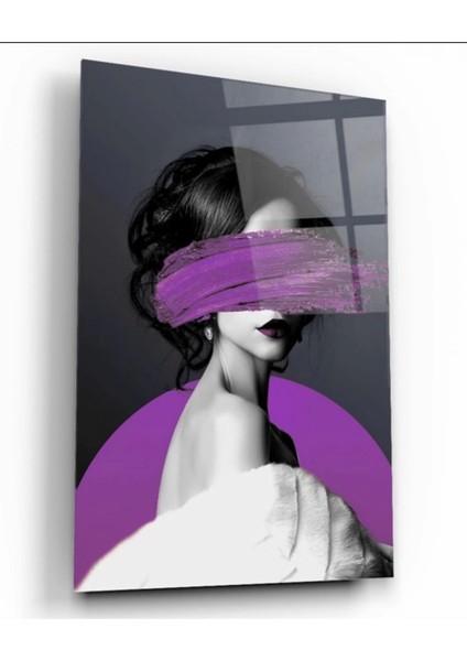 Teknoo- Mor Boyalı Kadın Sanatsal Cam Tablo fiyatları