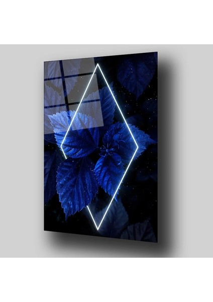Teknoo- Mavi Yaprak Işık Cam Tablo fiyatları