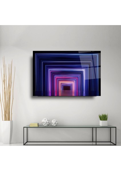 Teknoo- Neon Işıklarlar Kapı Cam Tablo