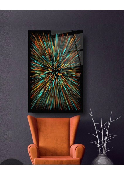 Teknoo- Renkli Işık Patlaması Sanatsal Cam Tablo