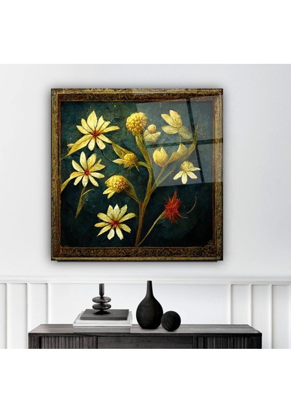Teknoo- Sarımtrak Çiçekler Sanatsal Cam Tablo