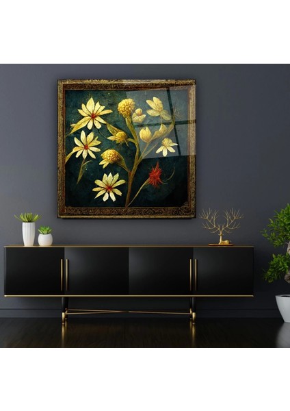 Teknoo- Sarımtrak Çiçekler Sanatsal Cam Tablo modelleri