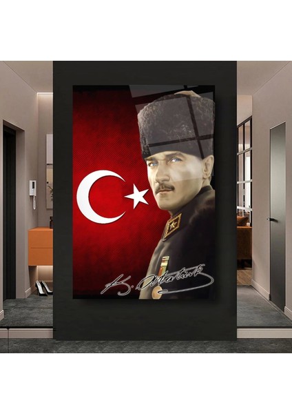 Teknoo- Türk Bayrağı Atatürk Cam Tablo modelleri