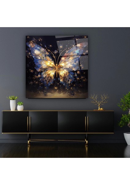 Teknoo- Işıklı Kelebek Sanatsal Cam Tablo fiyatları