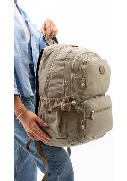 Kadın Sırt Çantası Hafif Kumaş Çok Cepli Kabin Boy Seyahat Çantası 43*30 cm