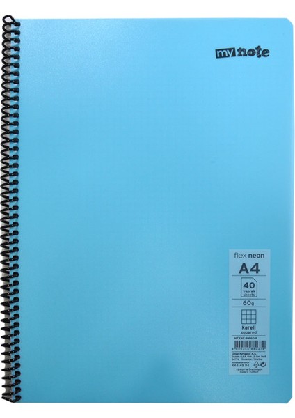 Flex Neon Defter A4 40 Yp Kareli - Mavi
