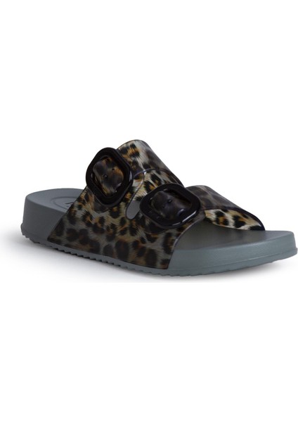 Habana Brillo Kadın Terlik Leopar Yeşil Verde S10336-013 V1