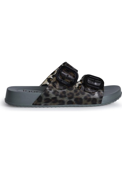 Habana Brillo Kadın Terlik Leopar Yeşil Verde S10336-013 V1