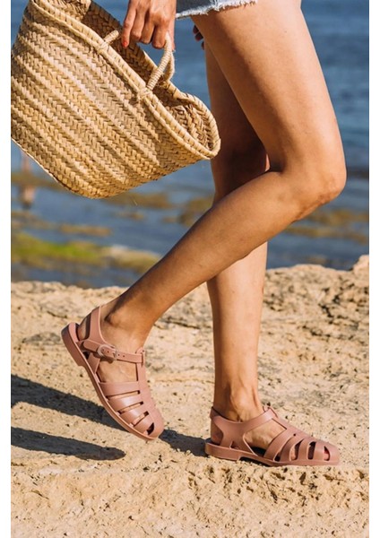 Biarritz Brillo Kadın Sandalet Ayakkabı Koyu Bej Taupe S10258-183 V4