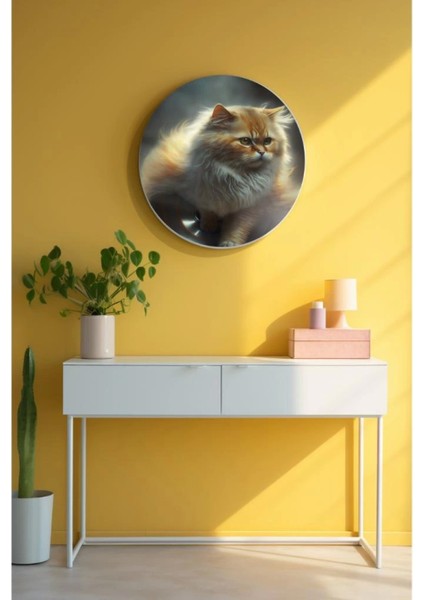 Teknoo- Yuvarlak Sanatsal, Dekoratif Baskı Cam Tablo 235