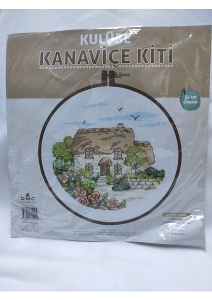 Kasnaklı Kanaviçe Kiti - Kulübe - 24 cm Çapında