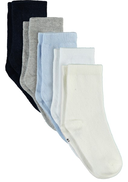 Erkek Çocuk 5'li Çorap 2-11 Yaş Beyaz