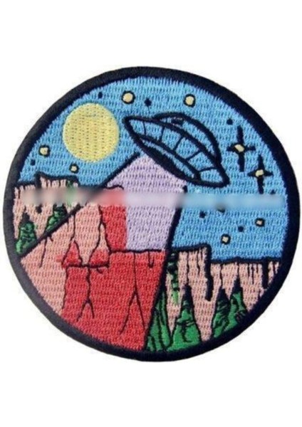 Ufo Uzay Nakış Işleme Arma Patch 8×8 cm