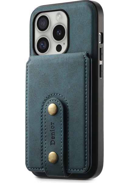 iPhone 16 Pro Manyetik Kılıf Ayrılabilir Kart Tutucu Kickstand Telefon Kapağı-Mavi Için Telefon Kılıfı Düşme Koruma Kılıfı (Yurt Dışından)