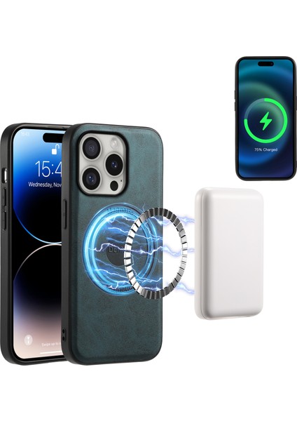 iPhone 16 Pro Manyetik Kılıf Ayrılabilir Kart Tutucu Kickstand Telefon Kapağı-Mavi Için Telefon Kılıfı Düşme Koruma Kılıfı (Yurt Dışından)