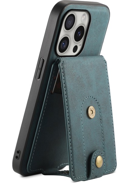 iPhone 16 Pro Manyetik Kılıf Ayrılabilir Kart Tutucu Kickstand Telefon Kapağı-Mavi Için Telefon Kılıfı Düşme Koruma Kılıfı (Yurt Dışından)
