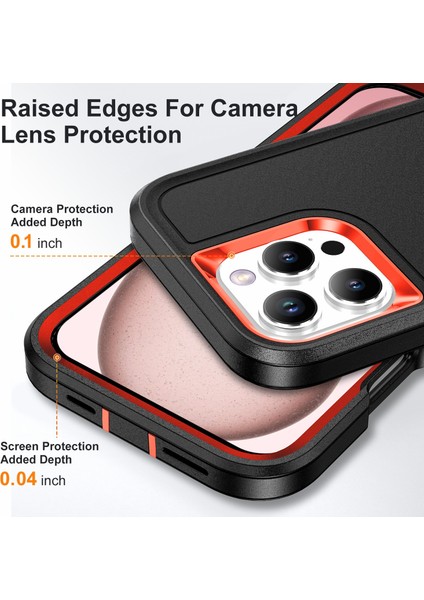 Telefon Kılıfı iPhone 16 Pro Max Için Düşme Koruma Kılıfı Kickstand Darbeye Dalı Pc+Silikon+Eva Telefon Kapağı-Siyah+Turuncu (Yurt Dışından) indirimleri