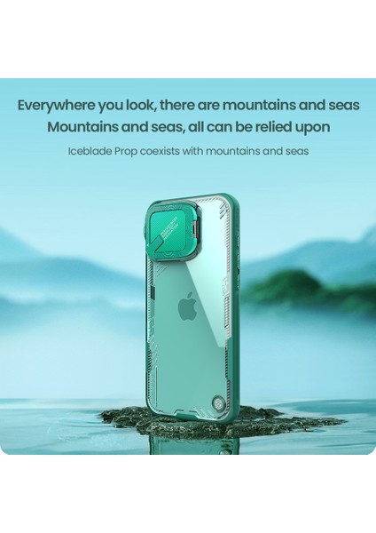 Telefon Kılıfı Düşme Koruma Kılıfı Iceblade Prop iPhone 16 Pro Max Kılıfı PC+TPU Telefon Kabuğu Lens Kapaklı Kickstand-Siyah (Yurt Dışından) fiyatları