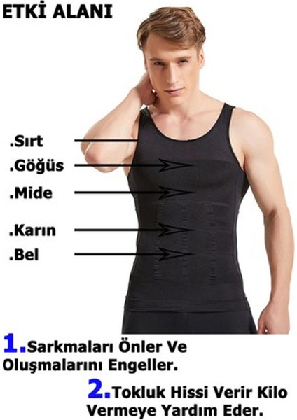 CDFW45-54523342 Emay Toparlayıcı Modal Cotton Erkek Toparlayıcı Bel Korse Siyah