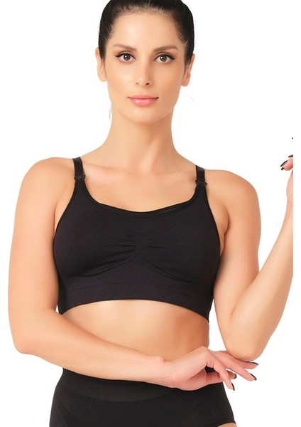 Ayarlanabilir Ağraflı Toparlayıcı Etkili Rahat Kadın Hamile Emzirme Sütyeni Siyah fiyatları