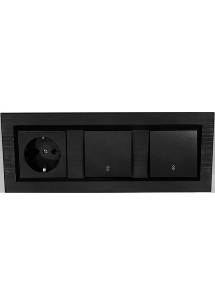 Quantum Siyah Topraklı Priz+Vaviyen+Vaviyen 3'lü Set (ovivo)