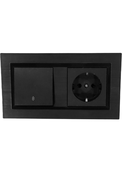 Quantum Siyah Vaviyen+Topraklı Priz 2'li Set (ovivo)