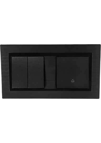 Quantum Siyah Komütatör (Ikili Anahtar)+Zil Anahtarı Light (Kapı 0tomatiği) 2'li Set