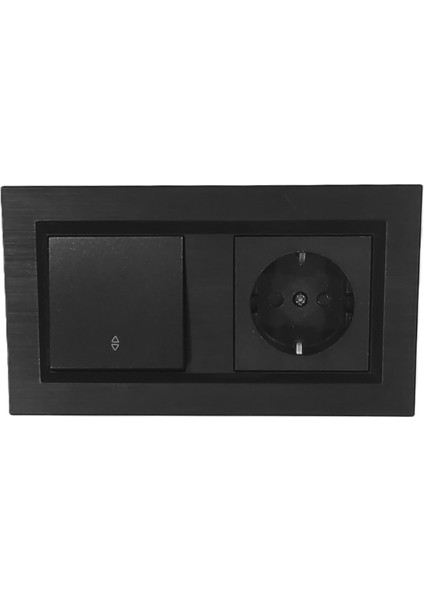 Quantum Siyah Vaviyen+Çocuk Korumalı Topraklı Priz 2'li Set