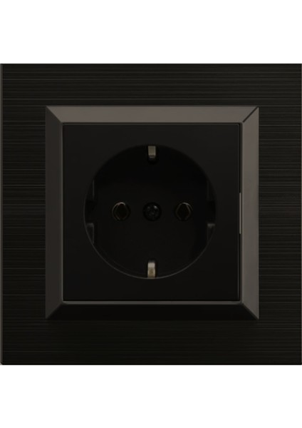 Quantum Siyah Topraklı Priz Çerçeve Dahildir