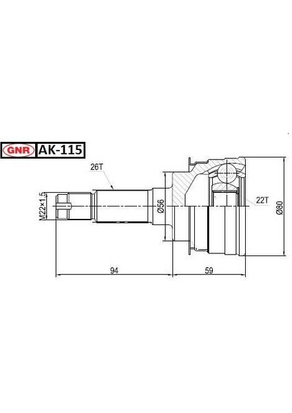 Aks Kafası Dış 323 1.6 90-96 B6 26X22X56