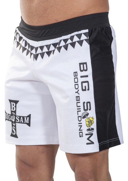Beyaz Fitness Antrenman Şortu Big Sam 1446