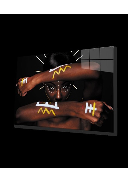 Teknoo- Kadınlar Siyahi Kadın Ses Cam Tablo