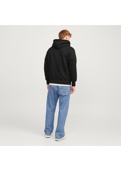 Jack & Jones Erkek Kapüsonlu Gögüs Logo Baskili Sweatshirt - Frederiksberg