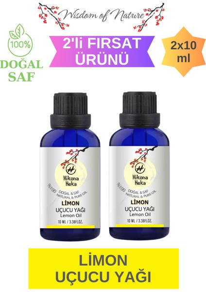 2 Adet Limon Uçucu Yağı (Lemon Essential Oil)Saf ve Doğal YAĞ(2x10 ml)