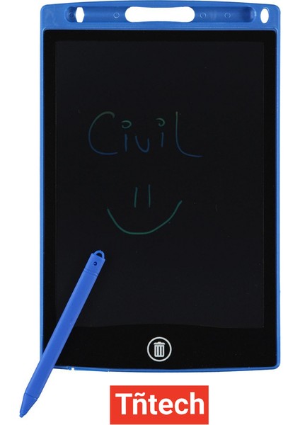 Writing Tablet LCD 8.5 Inçuyumlu Dijital Kalemli Çizim Yazı Tahtası Grafik Not Yazma Eğitim Tableti - Siyah