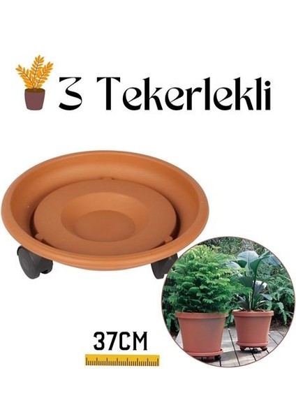 Coadura Tekerlekli Saksı Taşıyıcı ve Altığı 37 cm Kahverengi 716872