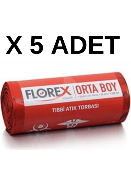 Tıbbi Atık Torbası (Poşeti) 55 Cm*65 cm (Orta Boy) 5 RULO