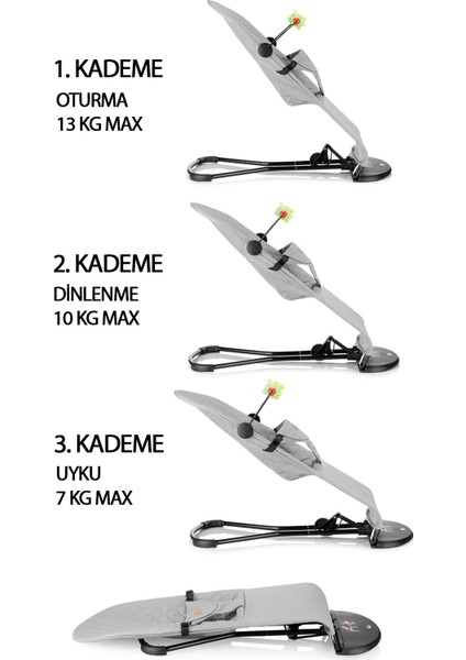 Balance Lüx Pamuklu Keten Üç Kademeli Sallanan Ana Kucağı ( Oyuncak Aparatı ve Seyahat Çantası )
