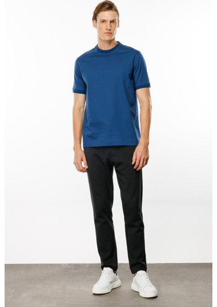 Erkek Sıfır Yaka Basic Pamuklu T-Shirt Parlement