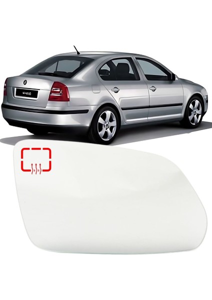 Octavia 2005-2008 Model Arası Uyumlu Sağ Yolcu Tarafı Dış Ayna Camı Elektrikli Isıtmalı