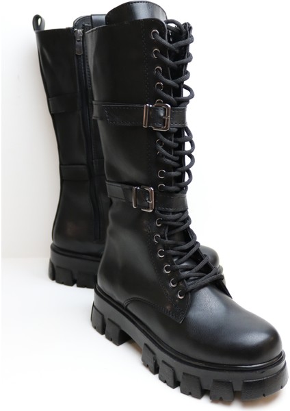 Kemer Detaylı Kalın Taban Bağcıklı Kadın Postal fiyatları