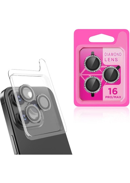 Apple iPhone 16 Pro Zore Cl-06 Kamera Lens Koruyucu-Siyah