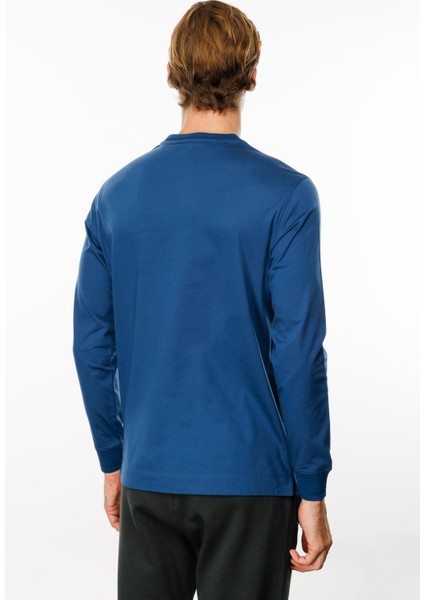 Erkek Sıfır Yaka Basic Uzun Kollu Pamuklu T-Shirt Parlement