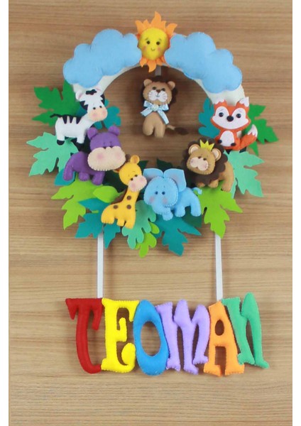 Teoman Isimli Safari Bebek ve Hastane Odası Kapı Süsü